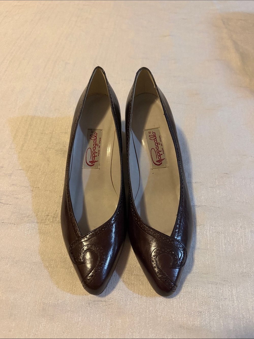Cappagallo Dark Brown Pointed Leather Flats